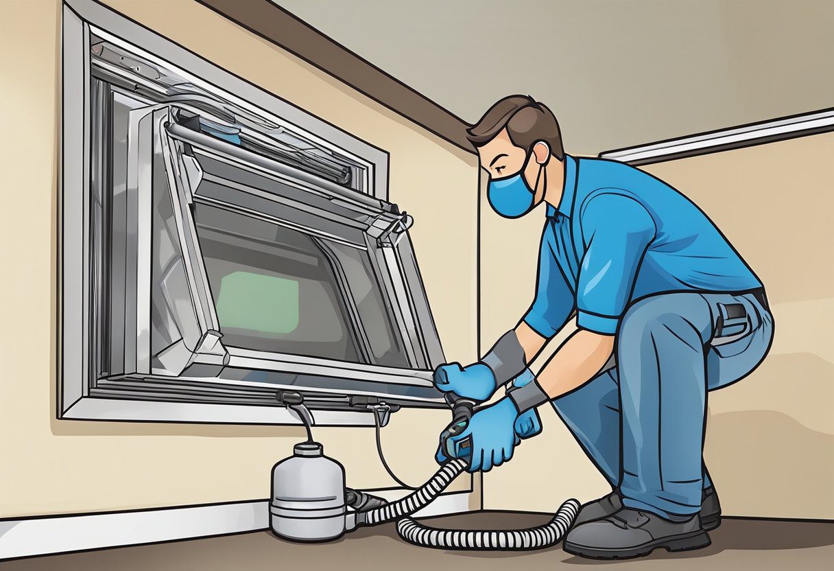 A technician uses specialized equipment to thoroughly clean air ducts in a residential home in Plano, TX. Dust and debris are removed from vents and registers, leaving the air system fresh and clean